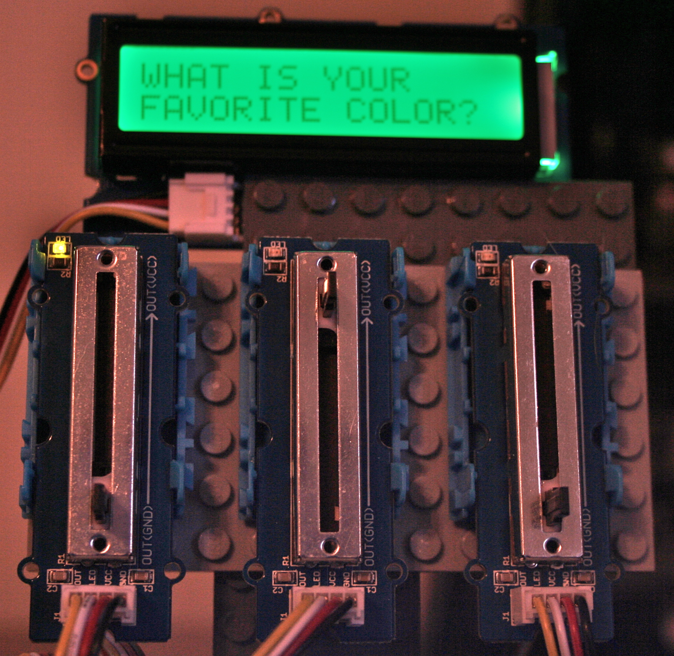 Full Green Setting Slide potentiometer is maximimed for green.